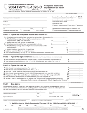 Illinois Form IL-1023-C Composite Income and Replacement Tax Return