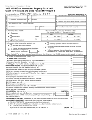 Michigan Homestead Property Tax Credit Form MI-1040CR-2