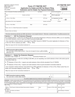 Connecticut Estate and Gift Tax Extension Form