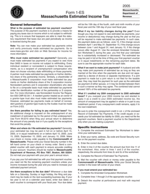 Massachusetts Estimated Income Tax Payment Vouchers