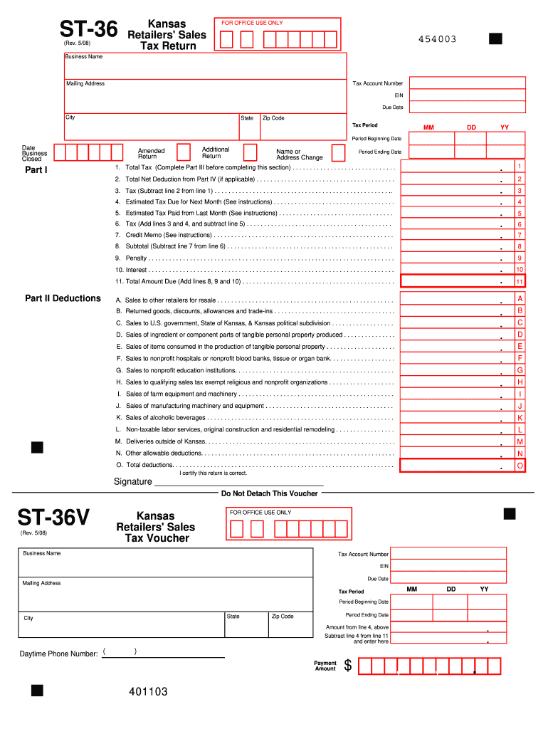 Kansas Retailers Sales Tax Return St 36 Fill Out Sign Online DocHub