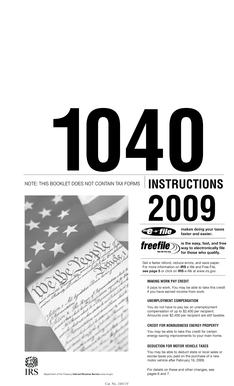 2009 IRS Form 1040 Instructions