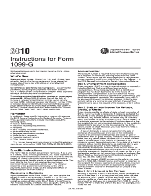 Instructions for Form 1099-G (2010)