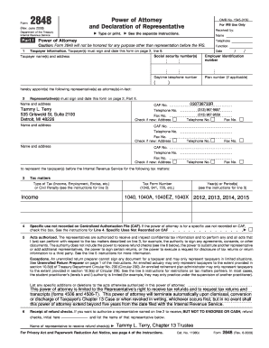 IRS Form 2848 Power of Attorney