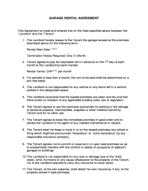 Garage Rental Agreement