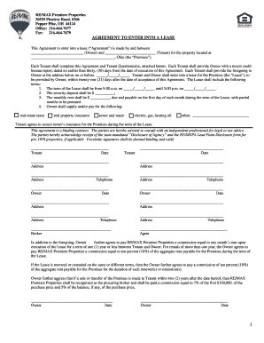 Agreement to Enter into a Lease