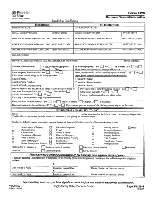 Freddie Mac Form 1126 Borrower Financial Information