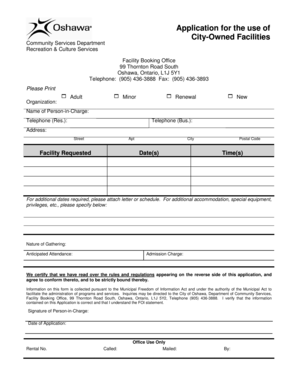 City-Owned Facilities Application