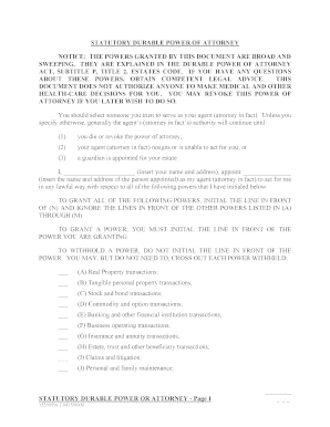 Statutory Durable Power of Attorney