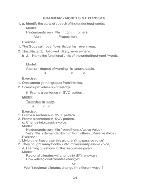 Grammar Exercises and Models