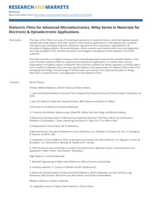 Dielectric Films for Advanced Microelectronics Book Order Form