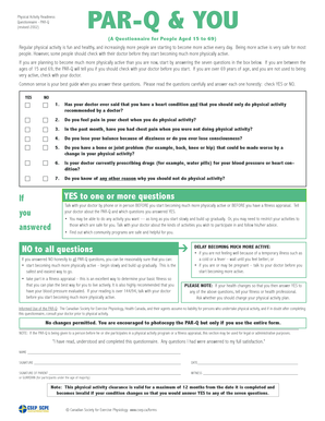 Physical Activity Readiness Questionnaire PAR-Q