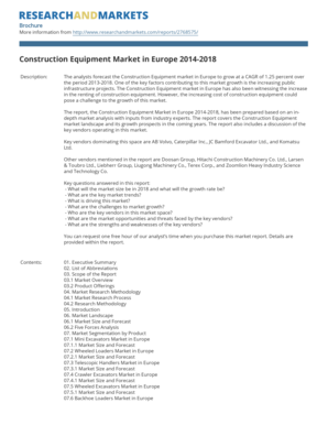 Construction Equipment Market in Europe 2014-2018