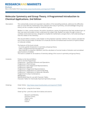 Molecular Symmetry and Group Theory Book Order Form