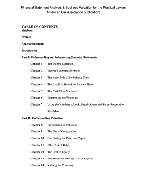 financial statement analysis and business valuation for the practical lawyer