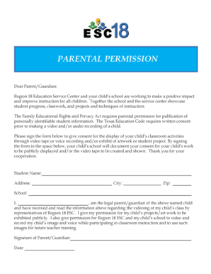Parental Permission for Student Media Display