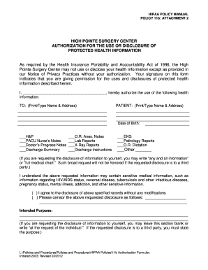 HIPAA Authorization Form