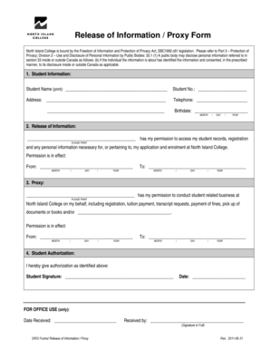 Release of Information Proxy Form