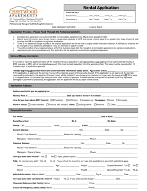 Rental Application Form