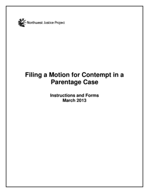 Motion for Contempt in Parentage Case