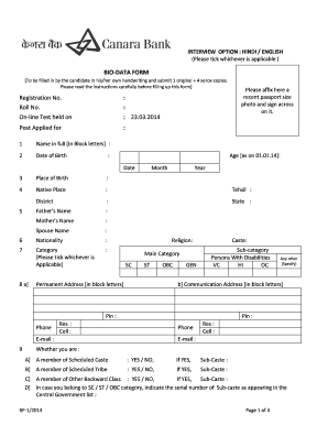 Biodata format for job - english biodata com