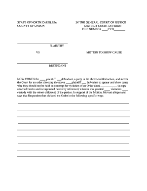 Motion and Order to Show Cause