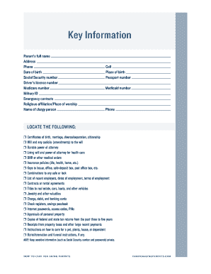 Caregiver Organizer for Aging Parents