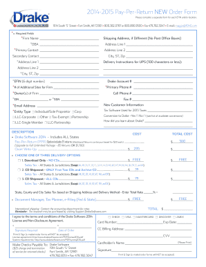 New Sales Order Form - Drake Software