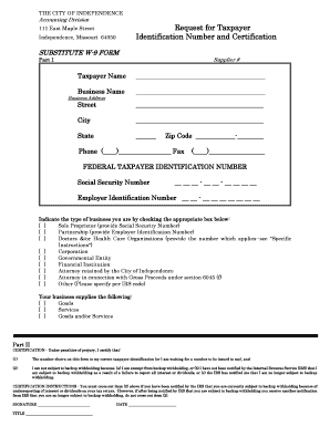 Substitute W-9 Form