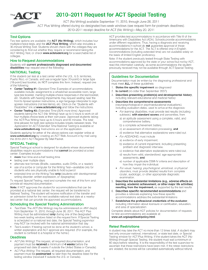 ACT Special Testing Request Form