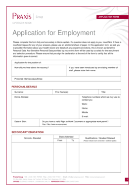 Application for Employment