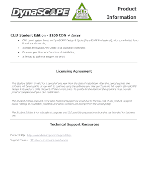 DynaSCAPE Student Edition Licensing Agreement