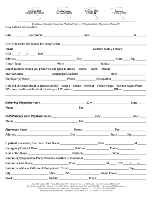 New Patient Information Form