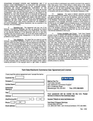 Tech Data Electronic Commerce User Agreement and License
