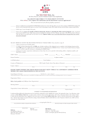 Air Force Reserve and Air National Guard Grant Application