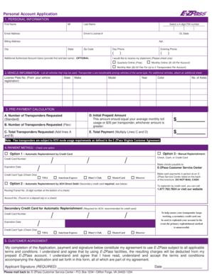 Personal Account Application