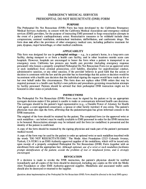 California Prehospital Do Not Resuscitate Form