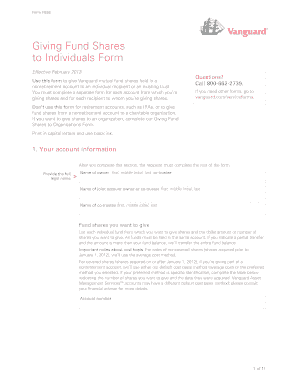 Vanguard Giving Fund Shares to Individuals Form