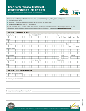 Income Protection Application Form