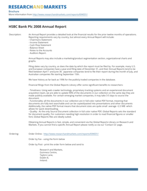 Project cash flow statement format in excel - HSBC Bank Plc 2008 Annual Report - Research and Markets