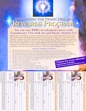 Pranic Healing Rewards Voucher Application