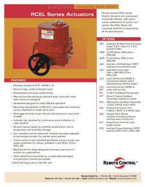 RCEL Series Actuator Technical Data Sheet