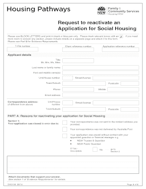 Application for Social Housing Reactivation
