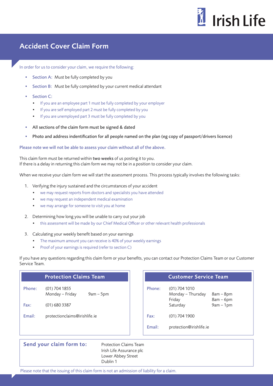 Accident Cover Claim Form