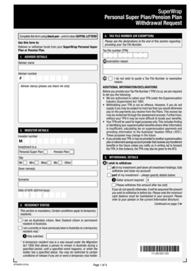 SuperWrap Withdrawal Request Form