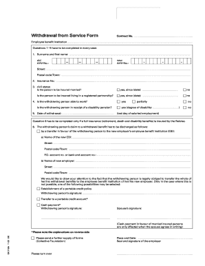 Swiss Withdrawal from Service Form