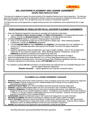 DHL EasyShip Placement and License Agreement
