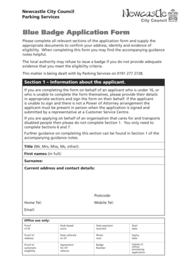 Blue Badge Application Form