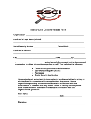 Background Consent Release Form