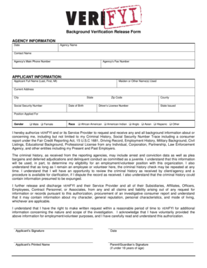 Background Verification Release Form